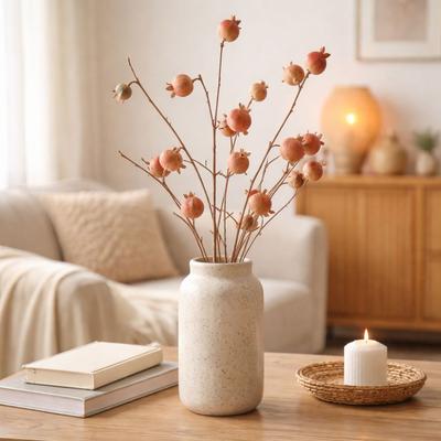 8 Fruit Artificial Pomegranate Branch Realistic Handmade Simulation Pomegranate Fruit Decorative Plastic Foam Fruits Branches