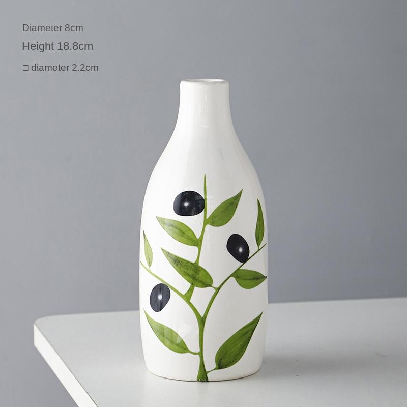 Nordic light luxury ins wind baked flowers simple ceramic vases senior sense home living room room decoration modern decoration