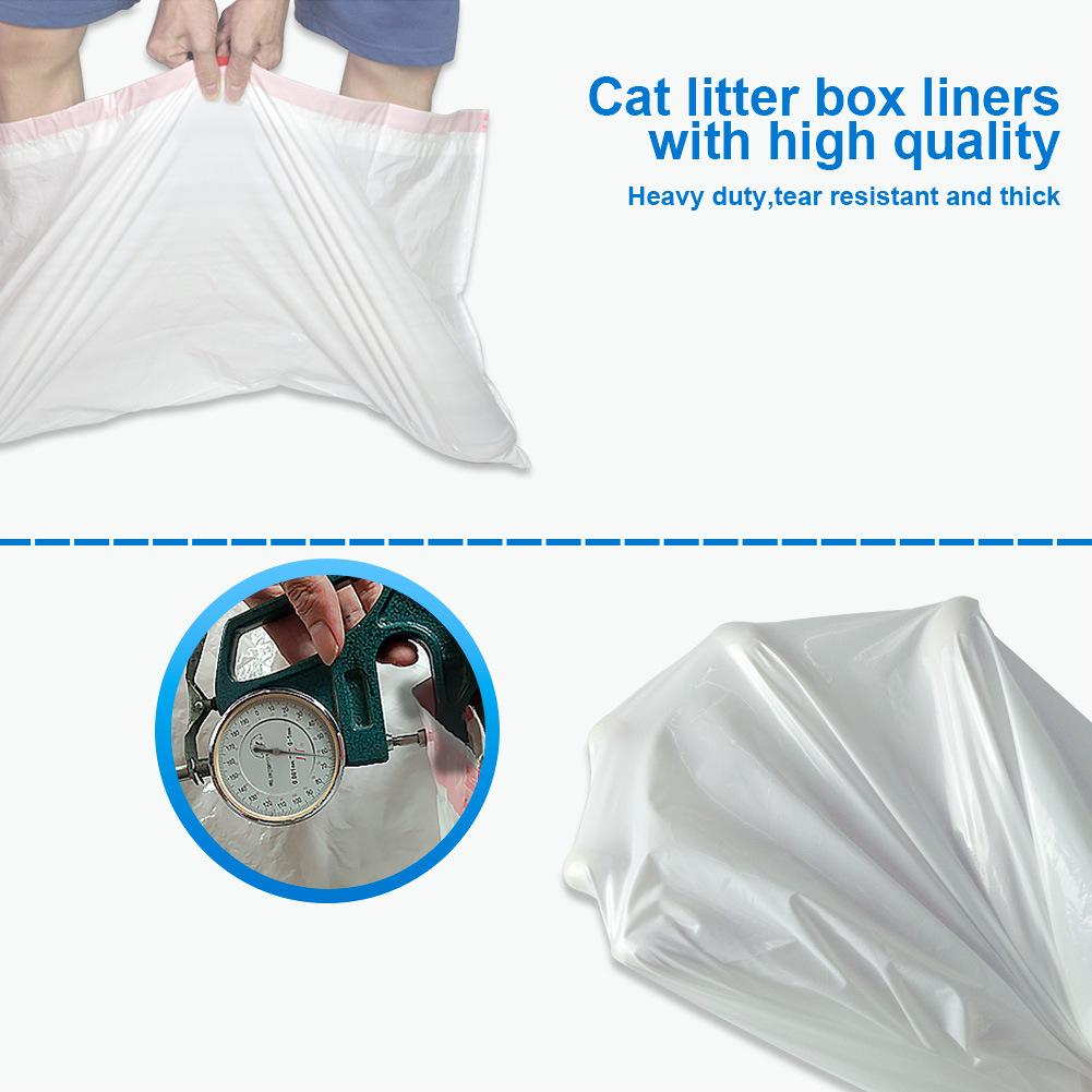 "Cat Litter Box Garbage Bag with Tie Closure"