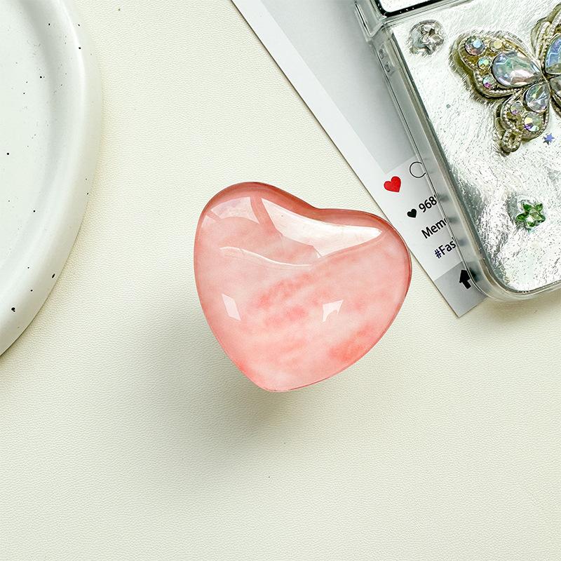 Glass Love Mobile Phone Airbag Bracket Pasted Magnetic Telescopic Desktop Watching Drama Tracking Support Ring Creative Pattern