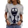 Summer Casual Women's T Shirt Cartoon Cute Cat Printed O Neck Short Sleeve Women's Outdoor Loose TShirt Tops Elegant Clothing