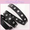 Hop Style Hip Belt Punched Pattern Iron Buckle Casual Street Fashion Decoration
