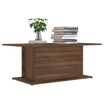Coffee Table Brown Oak Effect 102 X 55.5 X 40 Cm Engineered Wood