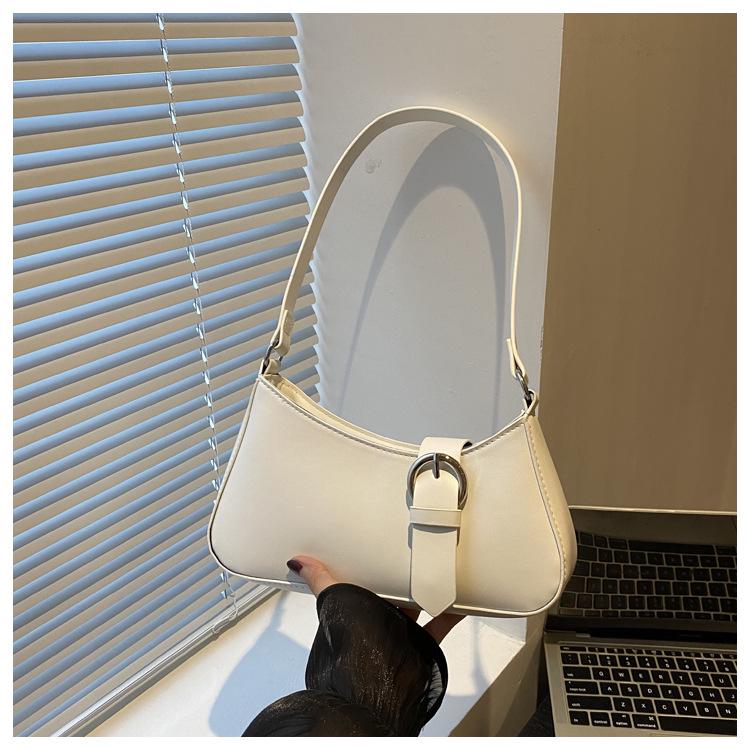 

Ретро сумка-полумесяц для женщин - Тренд осени 2024, Однотонная, Текстурированный дизайн