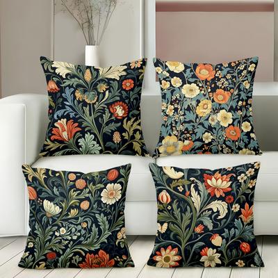 Vintage Floral William Morris Style Throw Pillow Covers Pattern Cushion Cover Suitable For Sofa Bedroom Car Pillow Cover