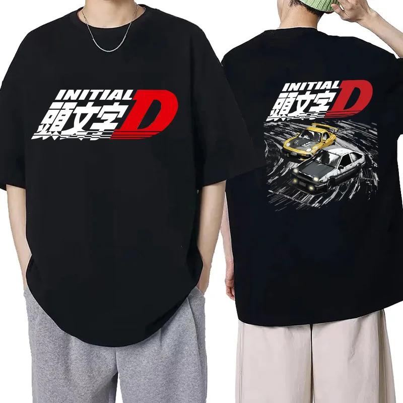 Japanese Anime Graphic Tee Shirt Cartoon Redsuns Gothic Tops Initial D EU Size TShirt Men AE86 Funny Harajuku Manga Tshirt Male