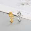 2026 Women's Gold-Plated Copper Full Diamond Pig Nose Bracelet and Ring Set