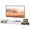 Wall-Mounted TV Cabinet, TV Stand for Televisions up to 75 Inches, Drop-Down Drawer, 2 Shelves, 180x24x16cm, White