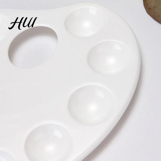Portable Pigment Holder Paint Palette, Ten-hole Color Mixing Tray, Durable Thickened Washable Plastic Tray Art Supplies, for Watercolor Acrylic