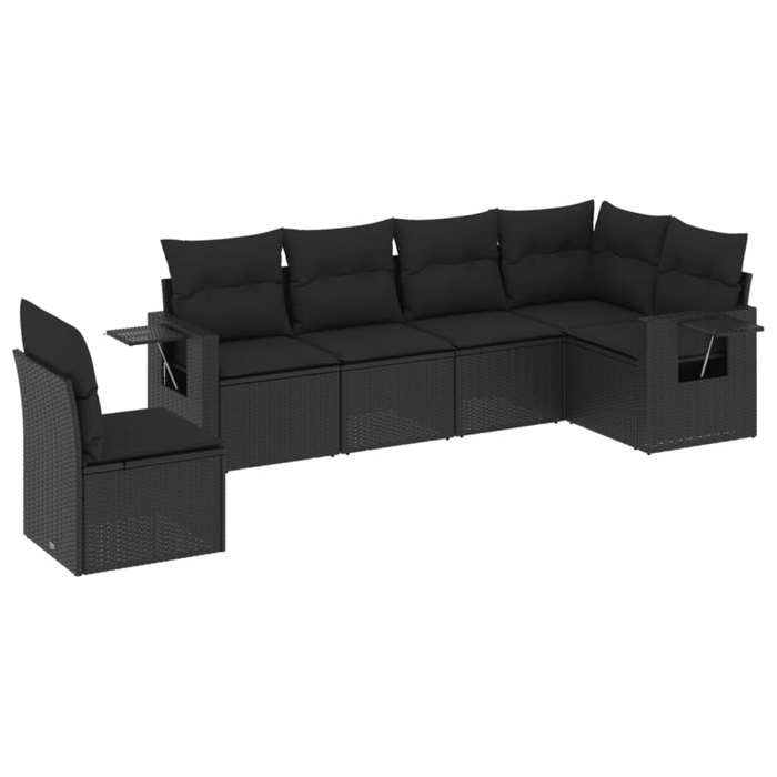 VidaXL Garden Lounge Set with Cushions 6 Pcs, Patio Sofas, Patio Furniture Set, Outdoor Furniture, Black 3220224