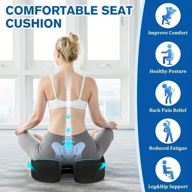 Non Slip Gel Cushion Memory Foam Cushion Coccyx Orthopedic Chair Cushion Pressure Tailbone Back Pain Relief For Office Car