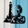 15.7 Inch Lighthouse Seal Female Keeper Metal Wall Art Nautical Line Decor Easy To Hang Beach House Ocean Themed Room