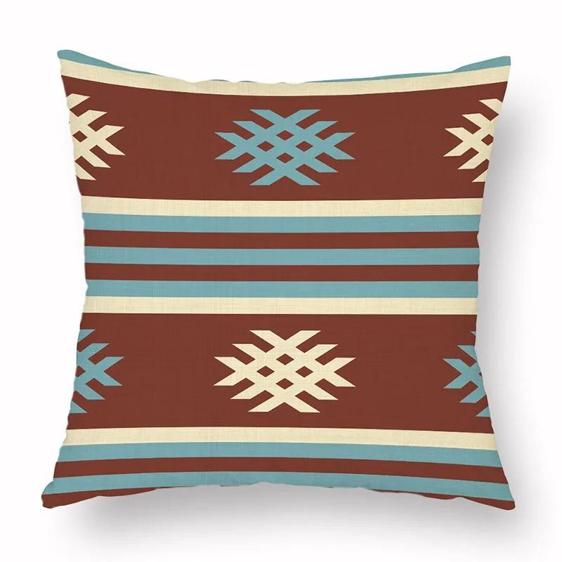 Office Living Room Home Pillowcase Geometric Exotic Ethnic Style Pattern Pillowcase Car Ornaments