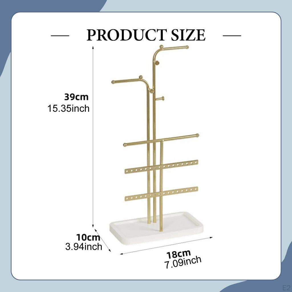 Tier Jewelry Tree Stand Display Multipurpose Iron Jewlery Tower Necklace Bracelet