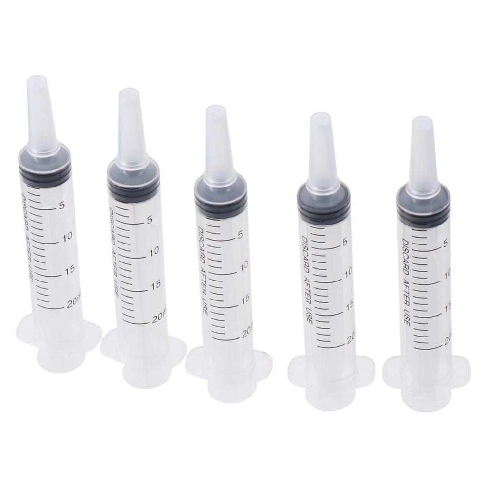 10Pcs Individual Sealed 20ml Syringe No Needle Transparent Plastic Syringes with Cap Liquid Dispensing Art Painting