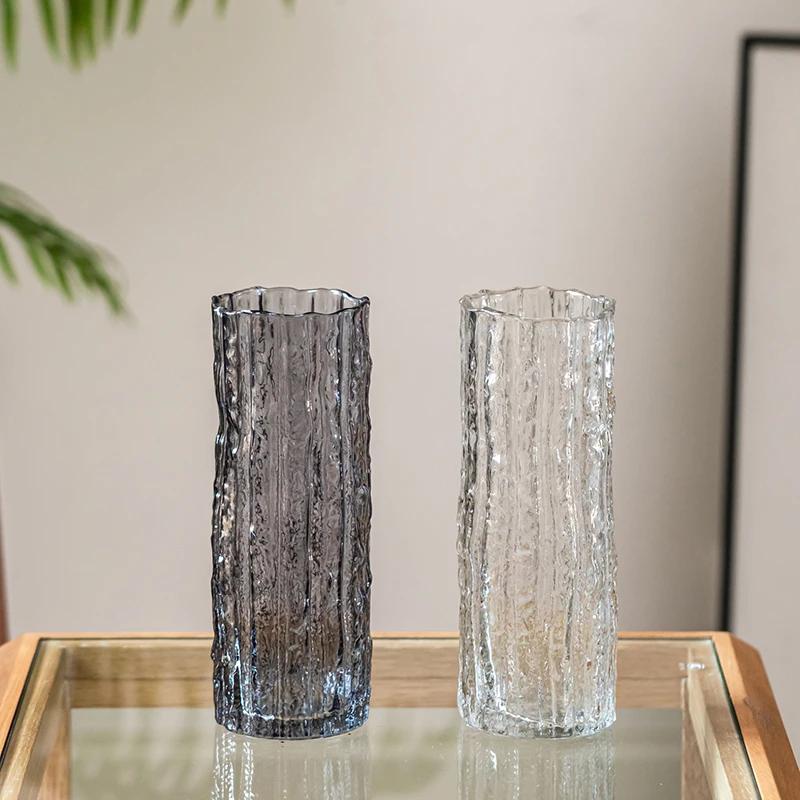 Vase Ornament Living Room Flower Arrangement Glass Transparent Light Luxury High-end Feeling Water Nourishment Lily Rose Hydropo