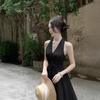 French Collar Neck Sleeveless Dress Women's Summer Temperament Waist Thin Long Dress Gentle Vacation Fairy Dress
