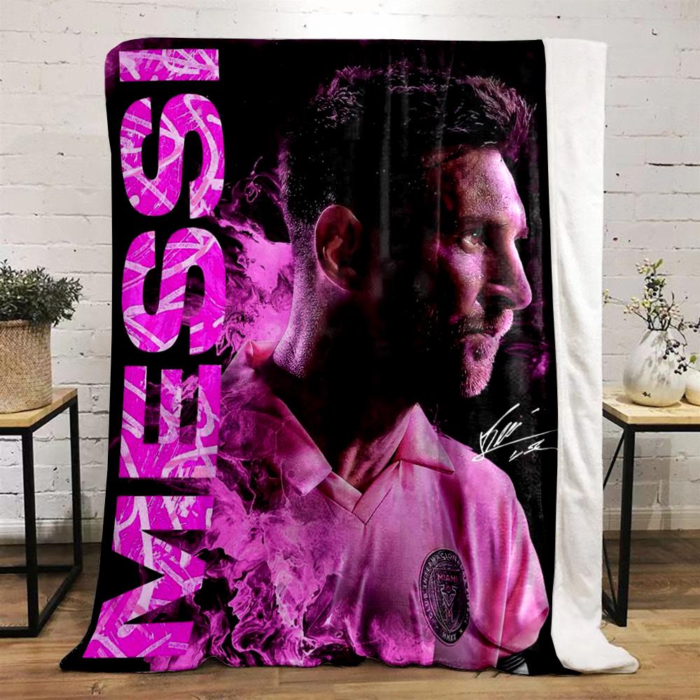 Pink Soccer Star Design Warm blanket, Stylish Decor Flannel blanket for bedroom, living room, sofa, and nap sofas