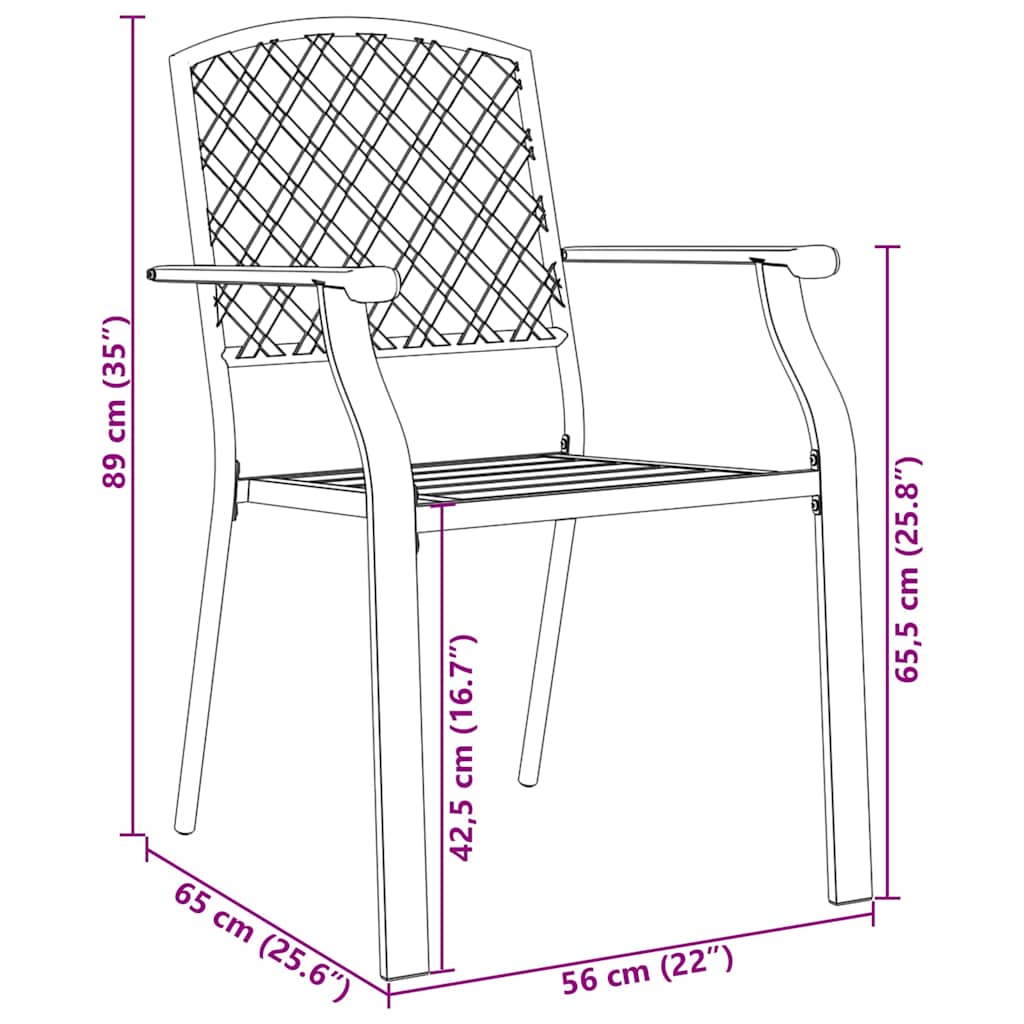 Outdoor Dining Set 7 pcs Anthracite Powder Coated Steel