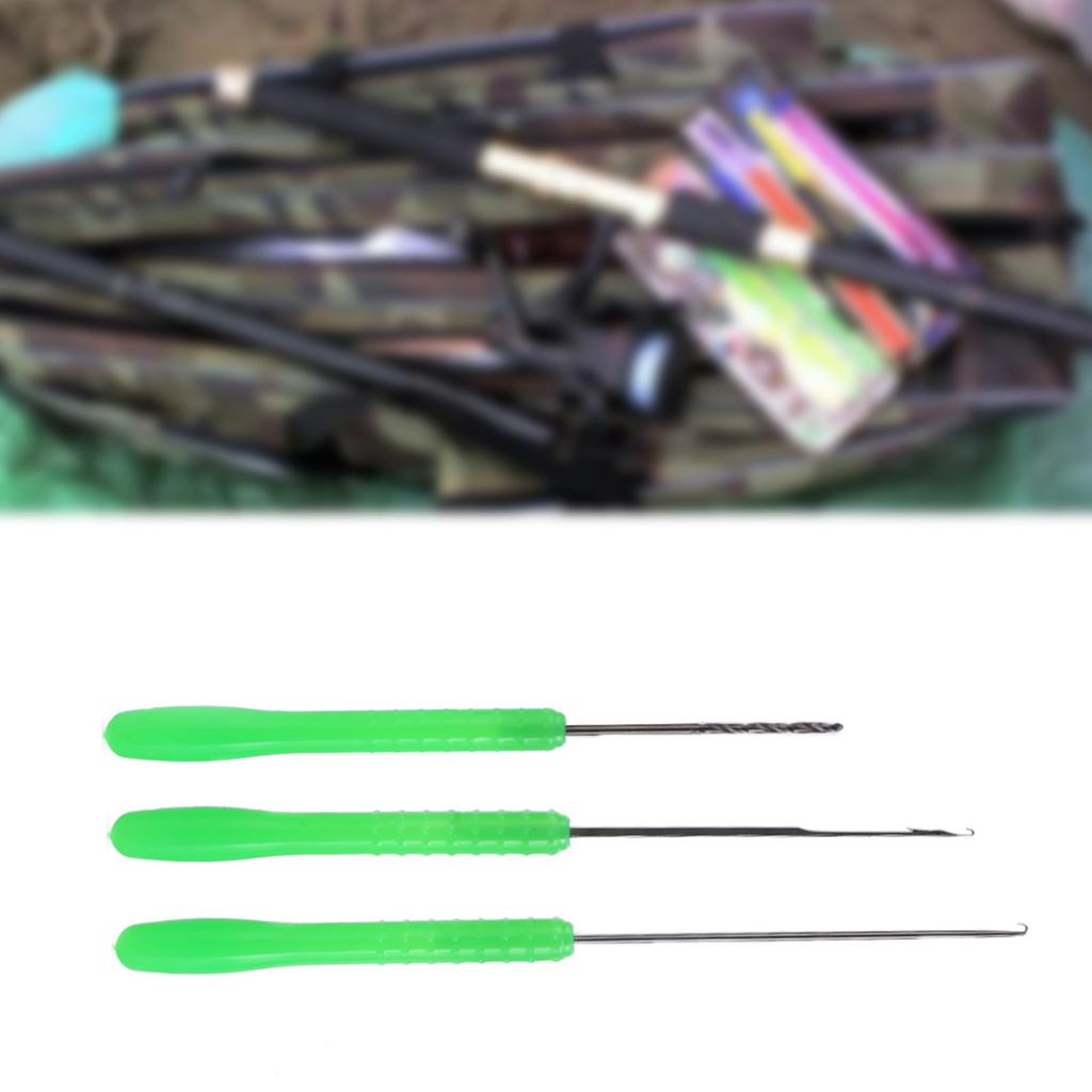 High Carbon Steel 3 in 1 Fishing Bait Needle Tool Set Drilling Hook Needle For Making Rigs