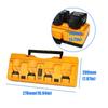 4 Channel Fast Charging Adapter For Dewil 20V Lithium Batteries With LED Indicators And Portable Handle ABS Construction