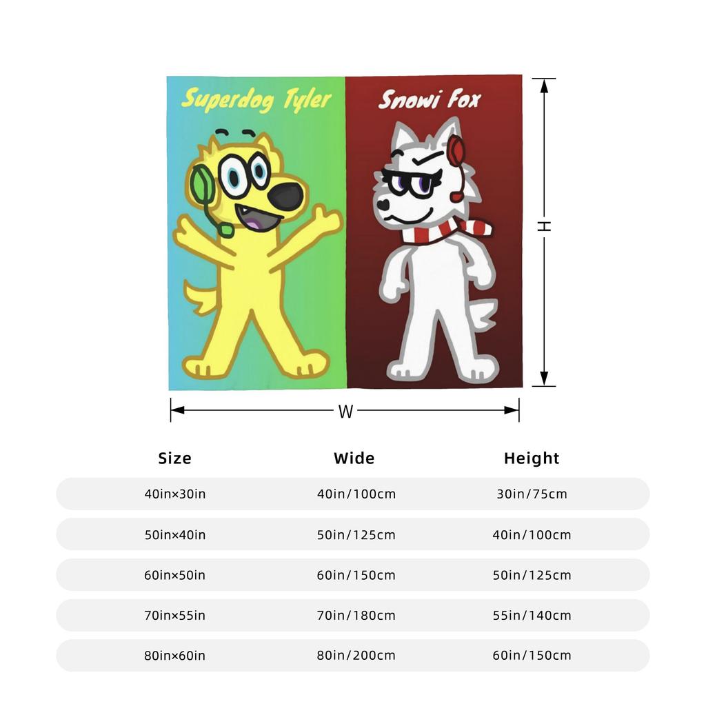 Tylers And Snowi Gaming Fleece Blankets Game Anime Customized Throw Blankets for Home Hotel Sofa 125*100cm Rug Piece
