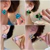Color Sugar Cube Crystal Stud Earrings Women's Light Luxury Niche Design High-end Earrings Fresh and Sweet Fashion New Earrings