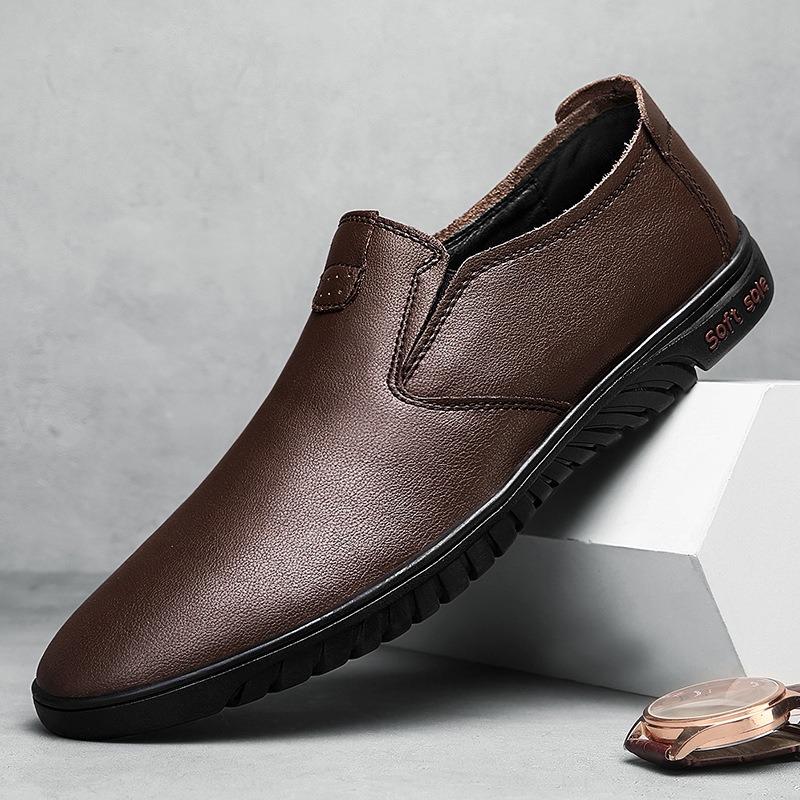 Leather shoes men's new casual leather shoes men's British business leather shoes work dad shoes driving shoes men's shoes