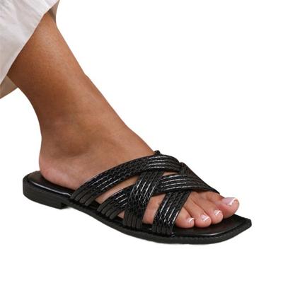 Womens/Ladies Crete Multi Crossover Strap Sliders