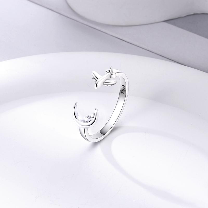 New Open Rings for Women 925 Sterling Silver Star Moon Colorful Zircon Rings Fine Wedding Engagement Birthday Jewelry Gifts