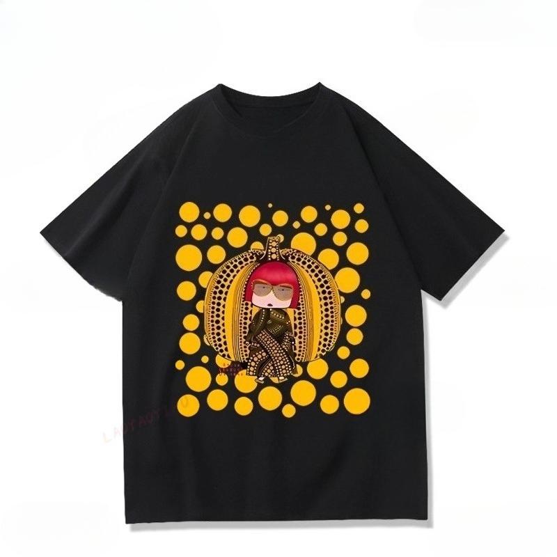 

Yayoi Kusama Tshirt Japanese Artist Pop Art Polka Dot Pumpkin Infinity Mirrors Crewneck Casual Streetwear Y2k Tees S