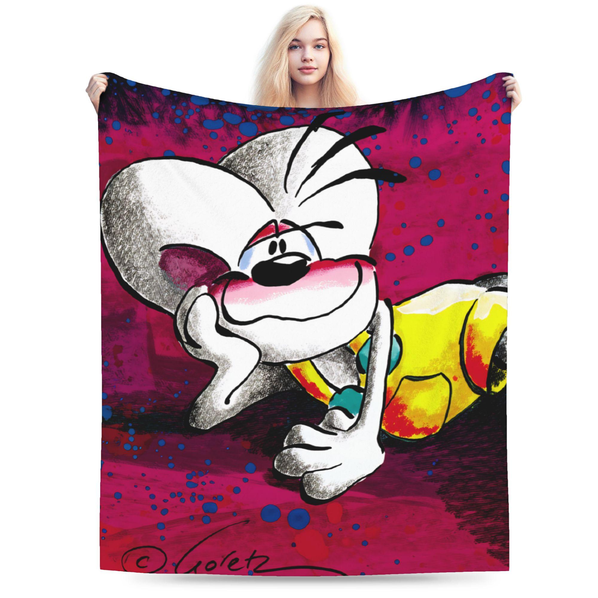 Comic Cartoons Diddl  Blanket  Super Warm Fluffy Plush Throw Blanket For Girls Boys Outdoor Flannel Bedspread Bed Cover 30x40in