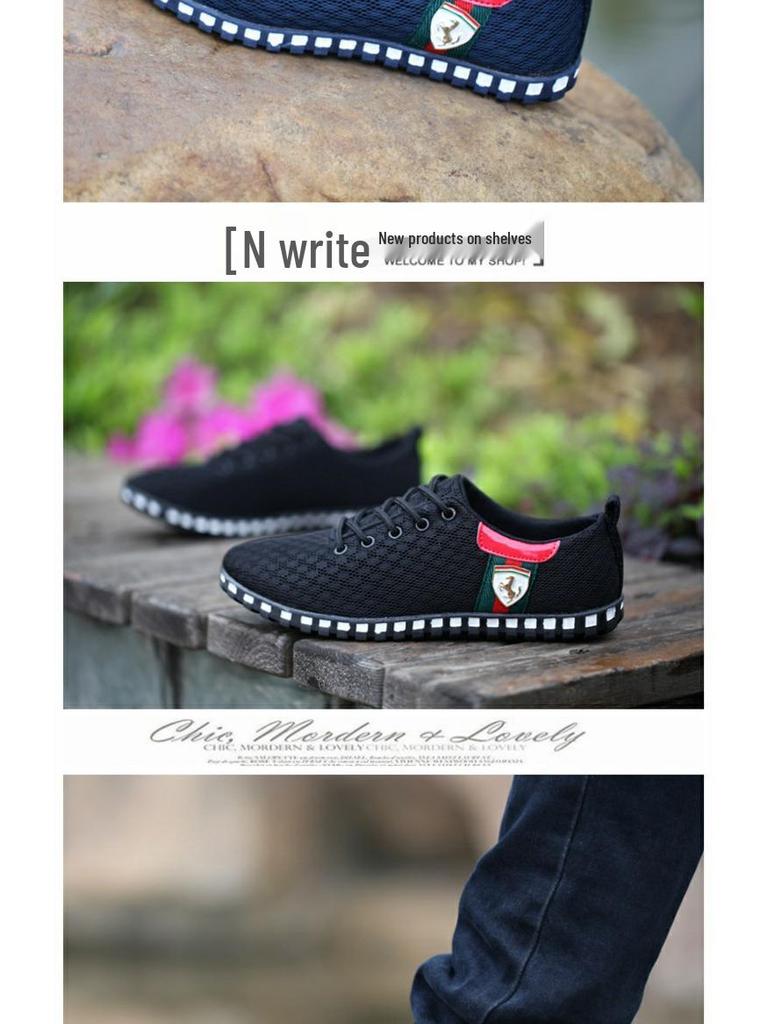 Men's Plus Size Breathable Mesh Sneakers - Odor-Resistant Summer Sports Shoes