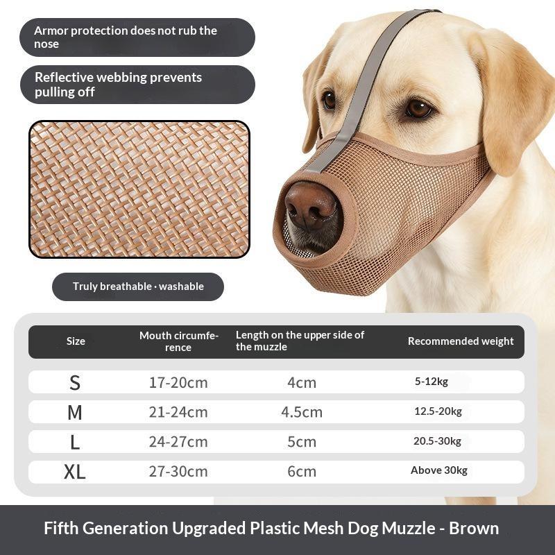 1Pcs Breathable Mesh Dog Muzzle Anti Bite Barking Soft Adjustable Pet Muzzle For Medium Large Dogs Training Walking Outdoor Use