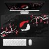 Japanese Black  White PC Gaming Big Mouse Pad Yin Yang Fish Sakura Nonslip XXL Desk Keyboard Expansion Mat Office Accessories