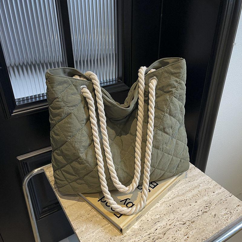 Geantă de pânză cu un singur umăr de mare capacitate, pentru naveta la serviciu, geantă de femei din bumbac, geantă de haine