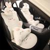 Universal Car Seat Cushion - Cute Cartoon Bear Design for Leapmotor C10/B01/B10/C11, Cotton Linen Fabric for All Seasons