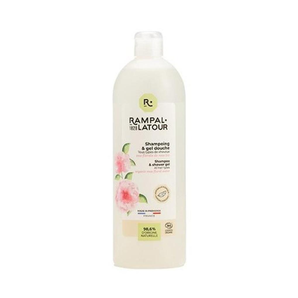 Perfume Langpal Bio Shampooing Douche Rose 1L (Shampoo & Shower Gel) Premium Hypoallergenic Vegan Natural