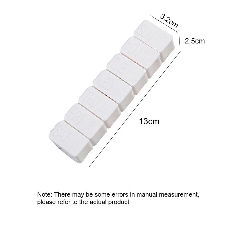 1 Stuk 7 Dagen Mini Medicijndoos Wekelijkse Tablet Houder Opberg Organizer Container Doosje 7 Vakjes Verdelers Draagbare Afgesloten Pillendoosje
