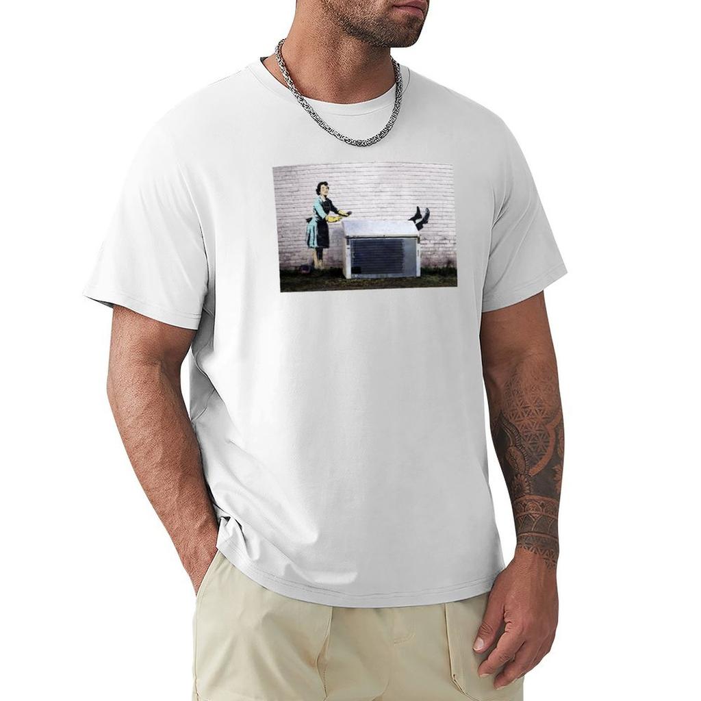 Banksy Valentines Day Mascara Original Mural Tshirt Sports Casual Breathable Tee Shirt
