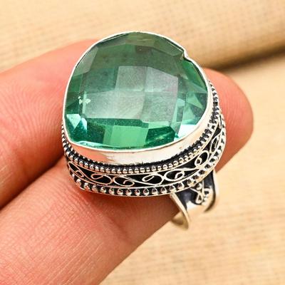 Ve tvaru srdce Aqua Apatite Gemstone 925 Sterling Silver ručně vyráběné Vintage šperky prsten
