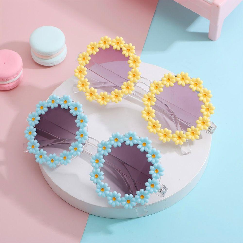 

Взрослые вечерние диско-солнцезащитные очки Daisy для женщин, солнцезащитные очки с цветами, круглая оправа