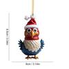 Lustiger Weihnachtsschmuck Acryl 2D Cartoon Niedlicher Weihnachts-Hahn Hahn Ornament Lustiges Weihnachts-Huhn Für Wohnzimmer