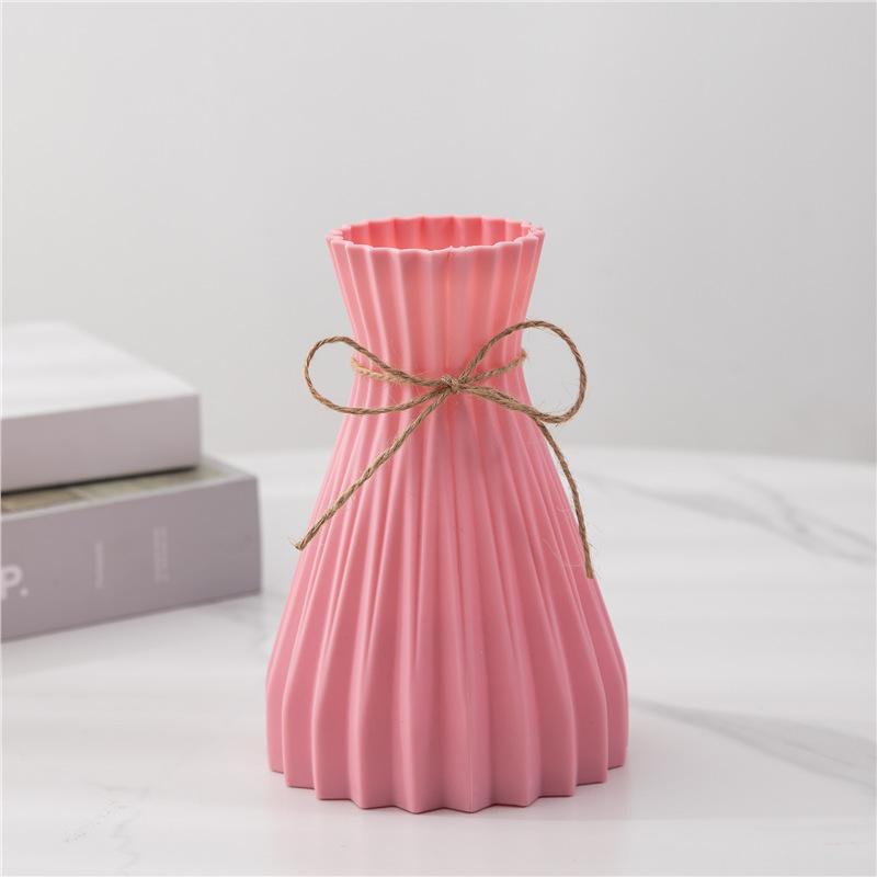 

Гидропонная бутылка для цветов имитация керамической пластиковой вазы талия современная ваза оригами креативная пеньковая веревка имитация цветка розовый