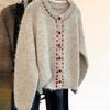 Round Neck Sweater Coat Autumn and Winter Outer Wear Knitted Cardigan Tops