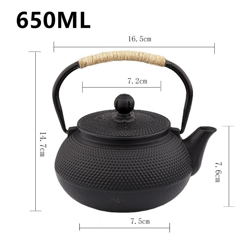 300/650ML Handmade Antique Cast Iron Teapot Japanese Style Tea Kettle For Boiling Water Kettle Home Decoration Ornament