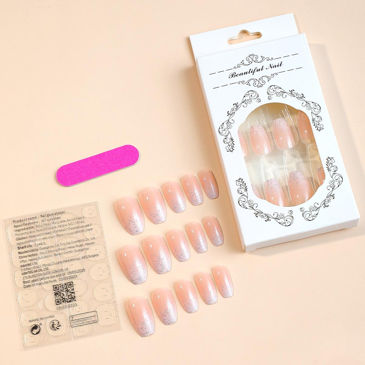 

Новые накладные ногти в балетном стиле: Блестящие наклейки для французского маникюра