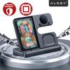 Kabelloses Induktionsladegerät 3-in-1 Qi 3.0 Schnell für Samsung S22 S23 S24 S25 Galaxy Watch Buds Station Schwarz