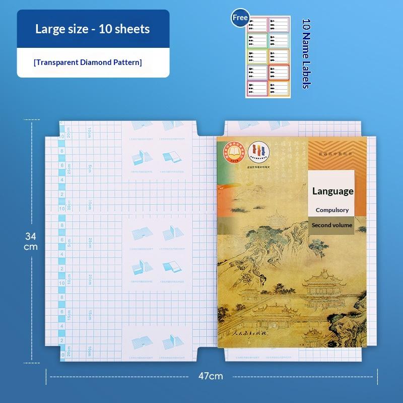 10/30 Sheets Self Adhesive Book Cover Wrapper Waterproof Transparent Book Protective Cover School Student Textbook Skin Sleeve