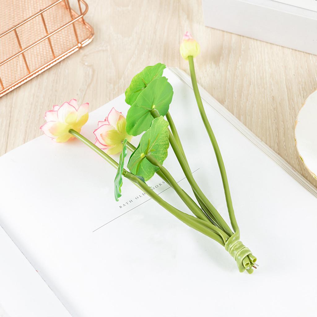 Artificial lotus pond miniature lotus flowers flowers silk fabric, leaves coated silk fabric